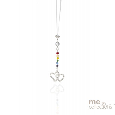 "Love" Rainbow Drop Charm with Crystal Heart  (NEW) 