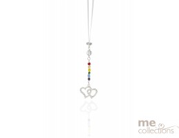 "Love" Rainbow Drop Charm with Crystal Heart  (NEW) 